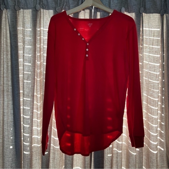 LOVE By Gap Red Plaid Flannel Pajama Two Piece Set Size Medium - Picture 12 of 16